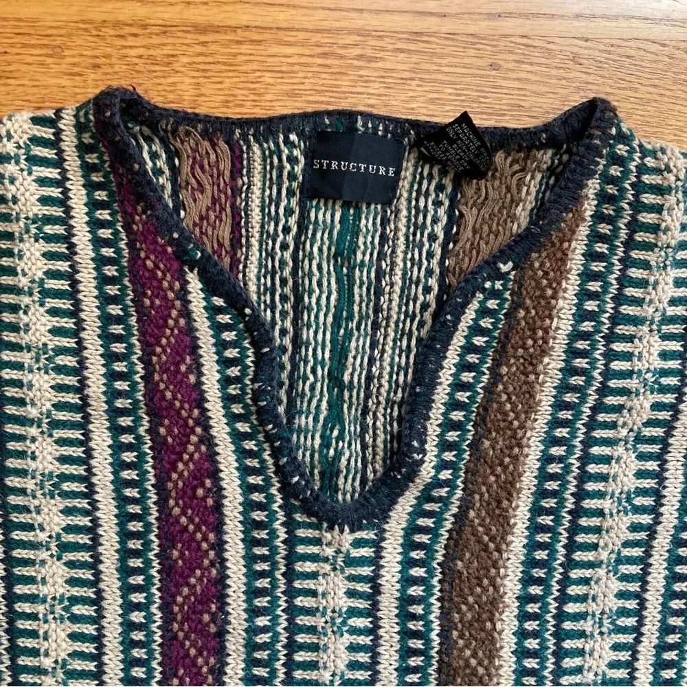 Vintage STRUCTURE Sweater Oversized 90s Boho - Picture 2 of 8